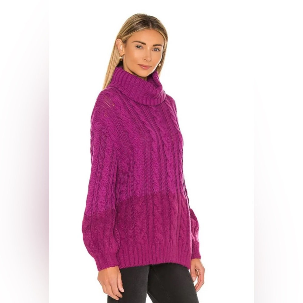 One Teaspoon Buckingham In And Out Cotton Mix Knit Sweater in Purple Sky Small